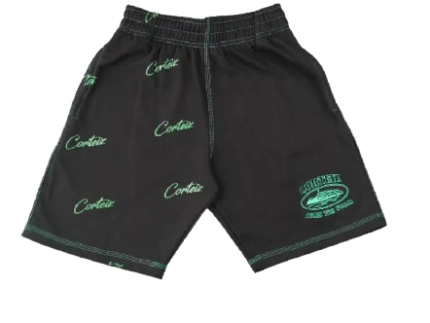 corteiz-division-20-shorts-in-grun-schwarz