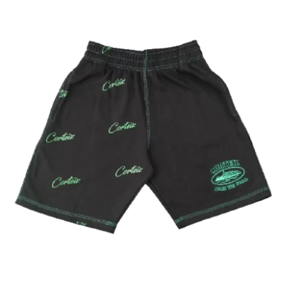 corteiz-division-20-shorts-in-grun-schwarz