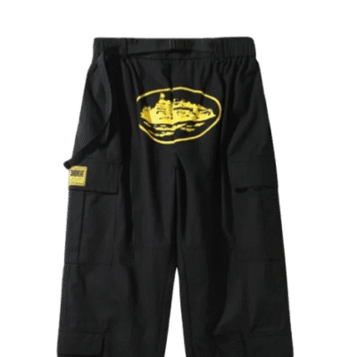 corteiz-purp-guerillaz-cargos-black-yellow