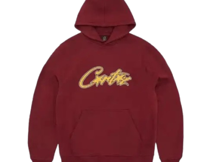 corteiz-satin-applique-hoodie-maroon