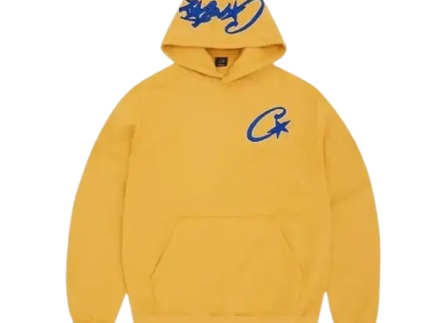 corteiz-satin-c-star-applique-hoodie-mustard