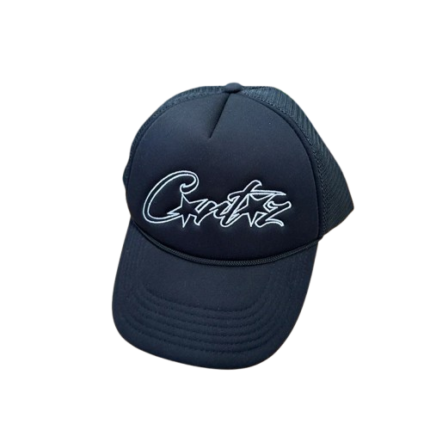 corteiz-spellout-trucker-hat-black