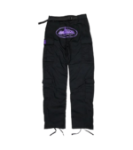 corteiz-purp-guerillaz-cargos-black-purple