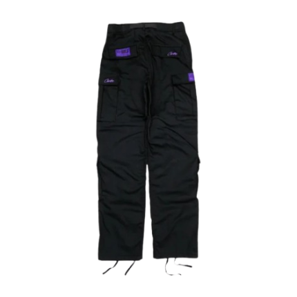 corteiz-purp-guerillaz-cargos-black-purple