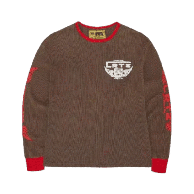 corteiz-gasolina-waffle-sweatshirt-brown
