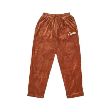 corteiz-allstarz-vvs-velour-sweatpants-brown