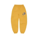 corteiz-satin-c-star-applique-sweatpants-mustard