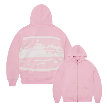 HYBRID JACQUARD KNIT ALCATRAZ ZIP HOODIE [PINK]